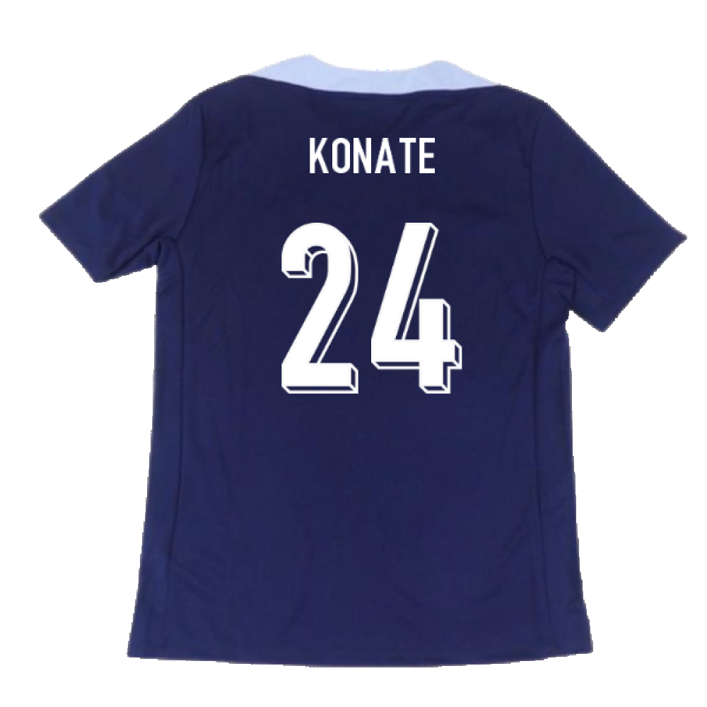 2024-2025 France Dri-Fit Strike Training Shirt (Navy) (Konate 24)