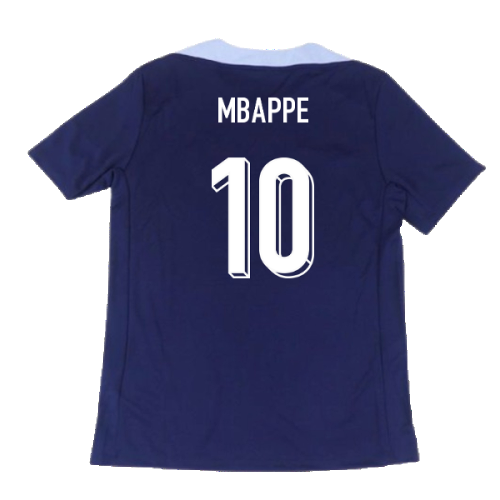 2024-2025 France Dri-Fit Strike Training Shirt (Navy) (Mbappe 10)