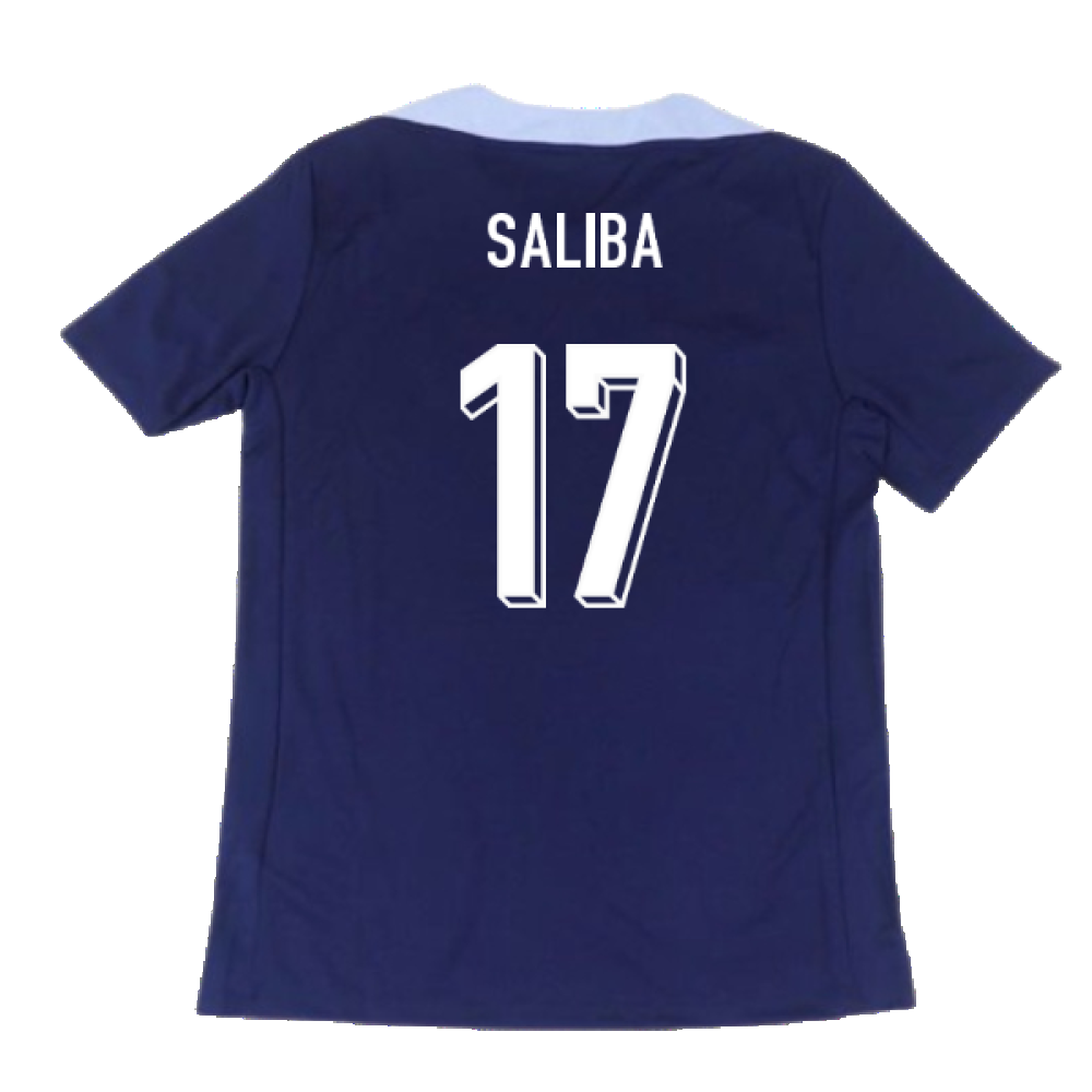 2024-2025 France Dri-Fit Strike Training Shirt (Navy) (Saliba 17)