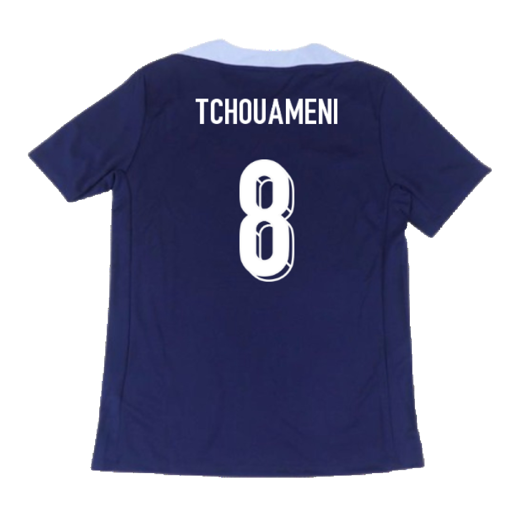 2024-2025 France Dri-Fit Strike Training Shirt (Navy) (Tchouameni 8)