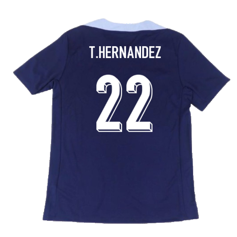 2024-2025 France Dri-Fit Strike Training Shirt (Navy) (T.Hernandez 22)