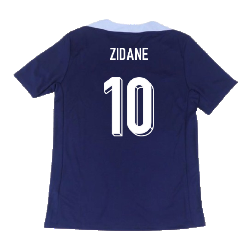 2024-2025 France Dri-Fit Strike Training Shirt (Navy) (Zidane 10)