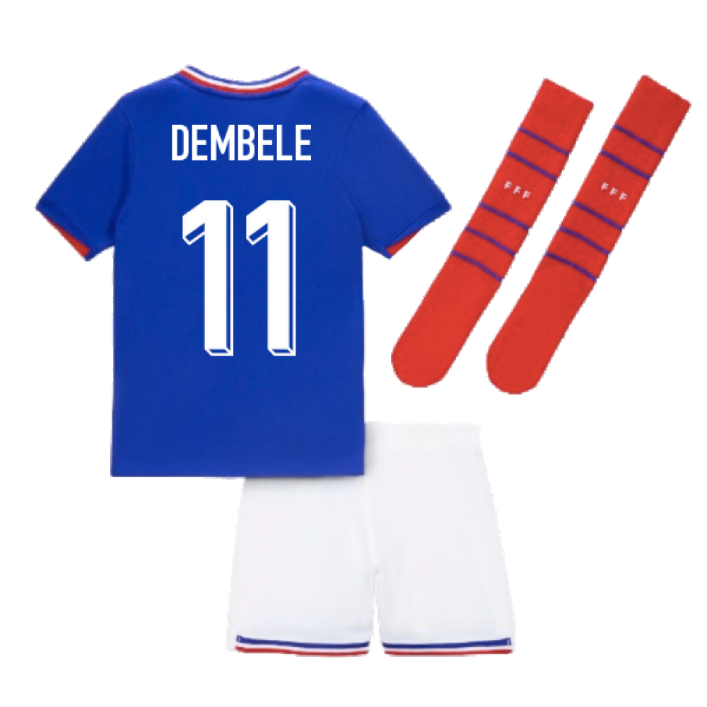 2024-2025 France Home Little Boys Mini Kit (Dembele 11)