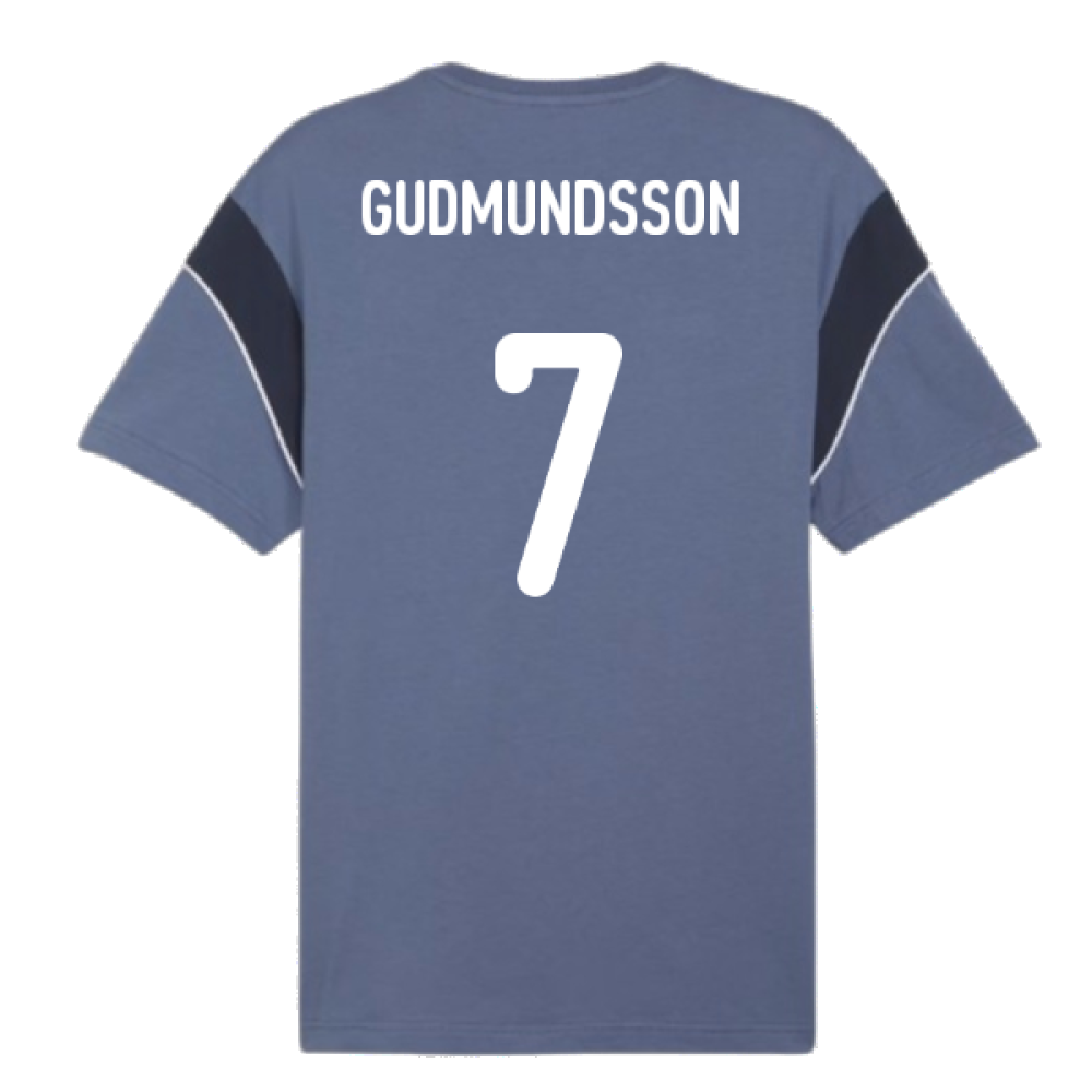 2024-2025 Iceland ftblArchive Tee (Cobalt) (Gudmundsson 7)