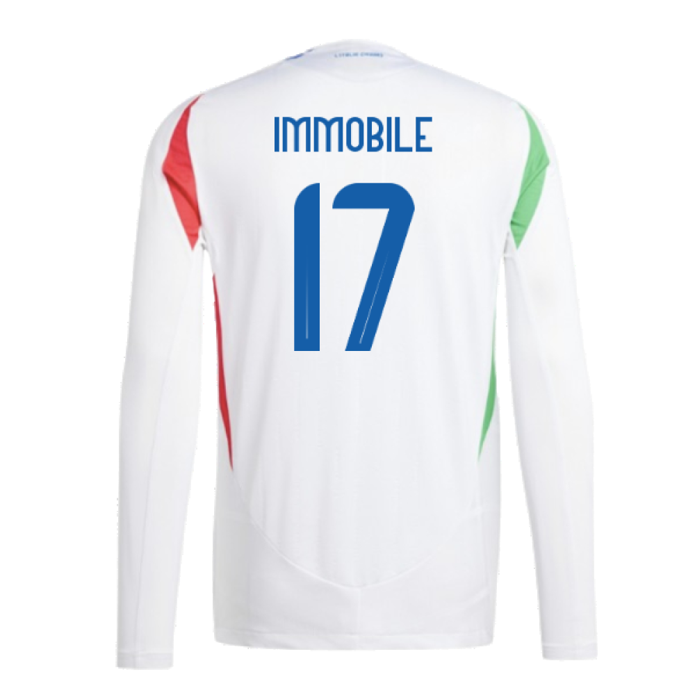 2024-2025 Italy Authentic Long Sleeve Away Shirt (IMMOBILE 17)