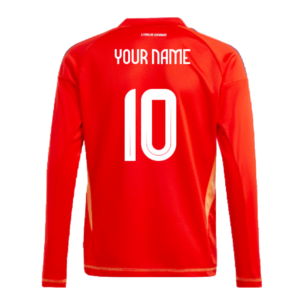 2024-2025 Italy Home Goalkeeper Shirt (Red) - Kids (Your Name)