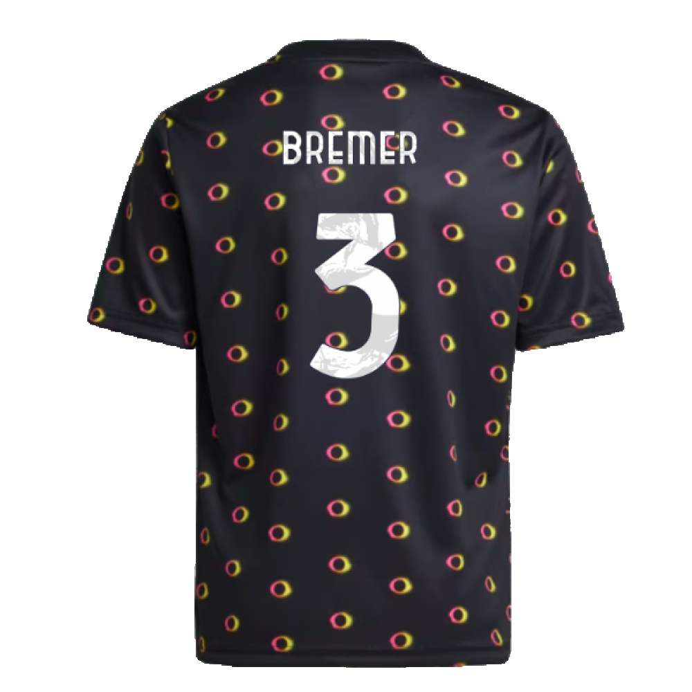 2024-2025 Juventus Pre-Match Shirt (Black) - Kids (Bremer 3)