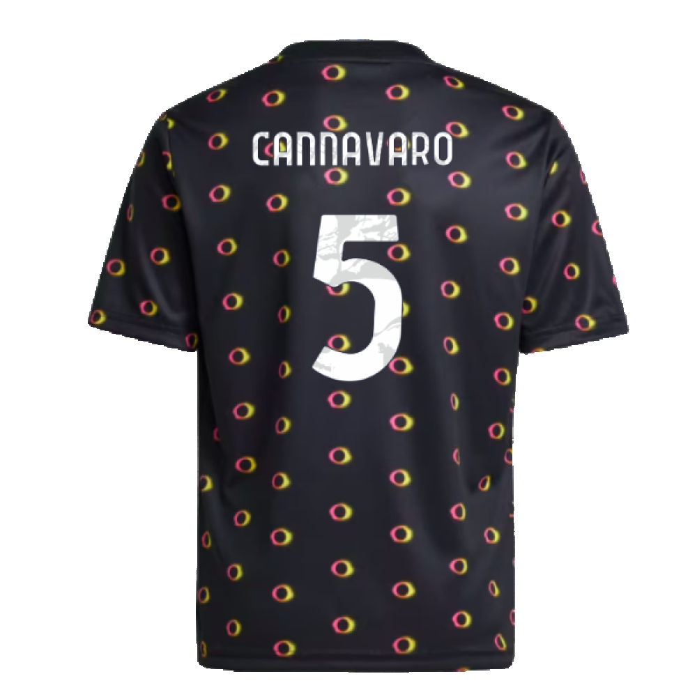 2024-2025 Juventus Pre-Match Shirt (Black) - Kids (Cannavaro 5)