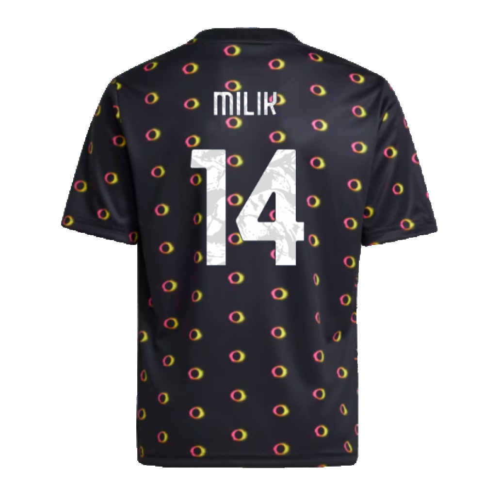 2024-2025 Juventus Pre-Match Shirt (Black) - Kids (Milik 14)