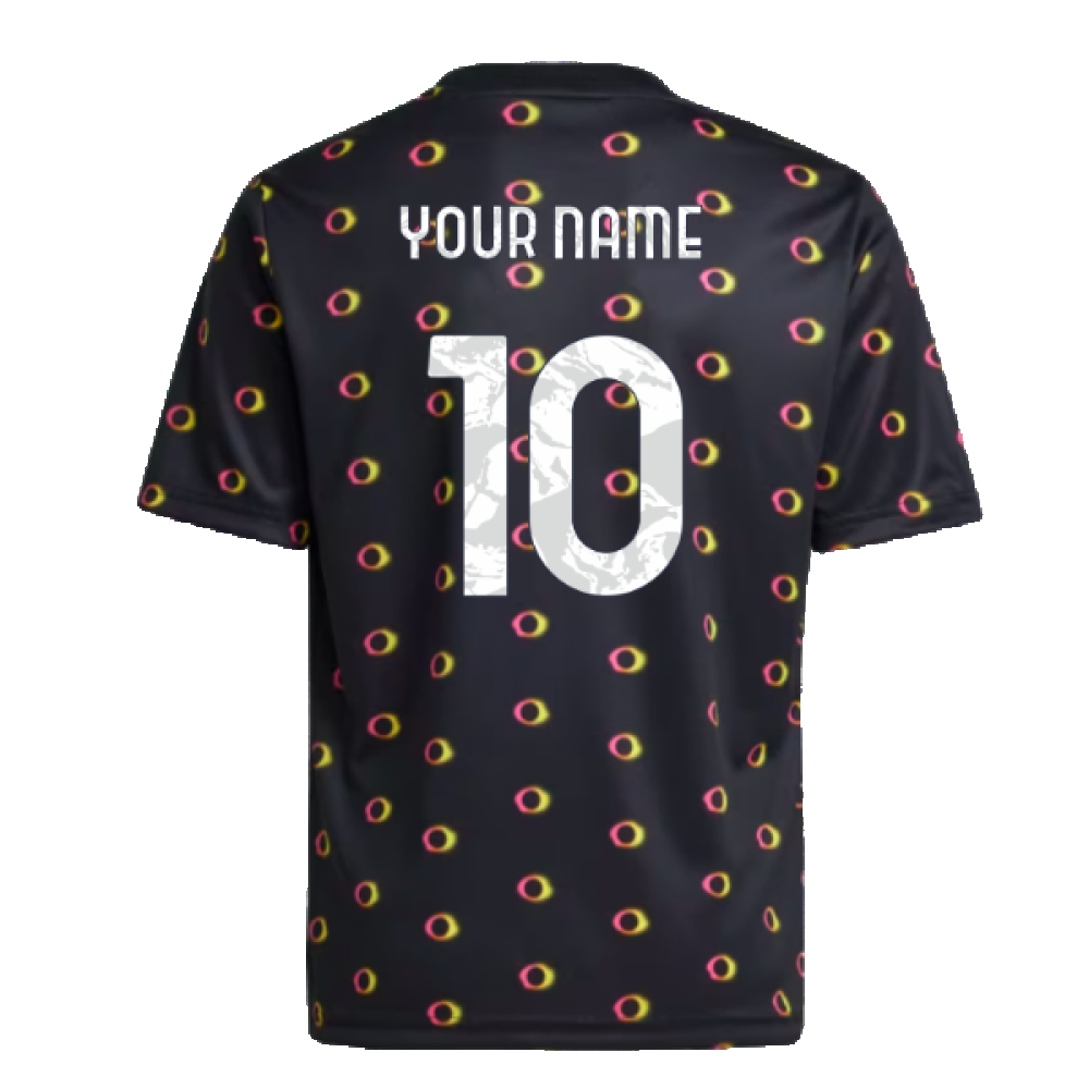 2024-2025 Juventus Pre-Match Shirt (Black) - Kids (Your Name)