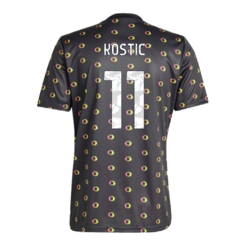 2024-2025 Juventus Pre-Match Shirt (Black) (Kostic 11)