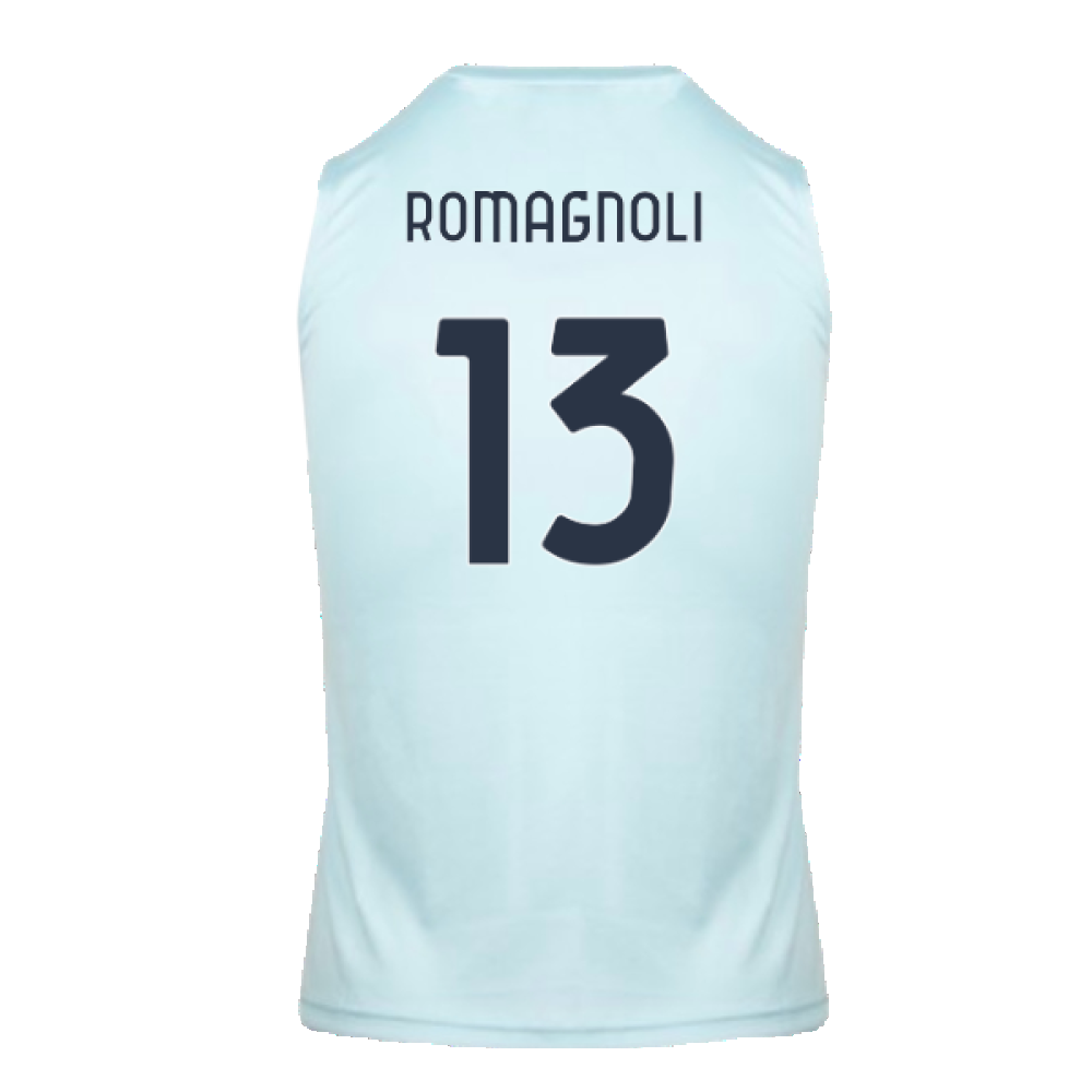 2024-2025 Lazio Graphic Sleeveless Training Shirt (Ice Blue) (Romagnoli 13)