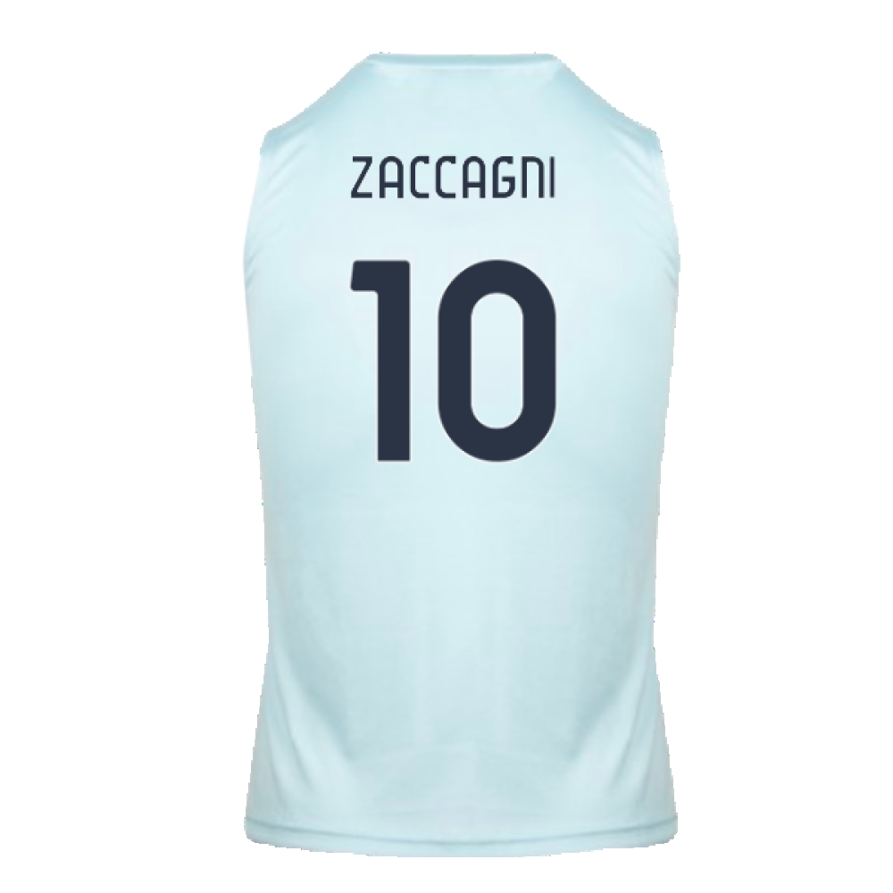 2024-2025 Lazio Graphic Sleeveless Training Shirt (Ice Blue) (Zaccagni 10)