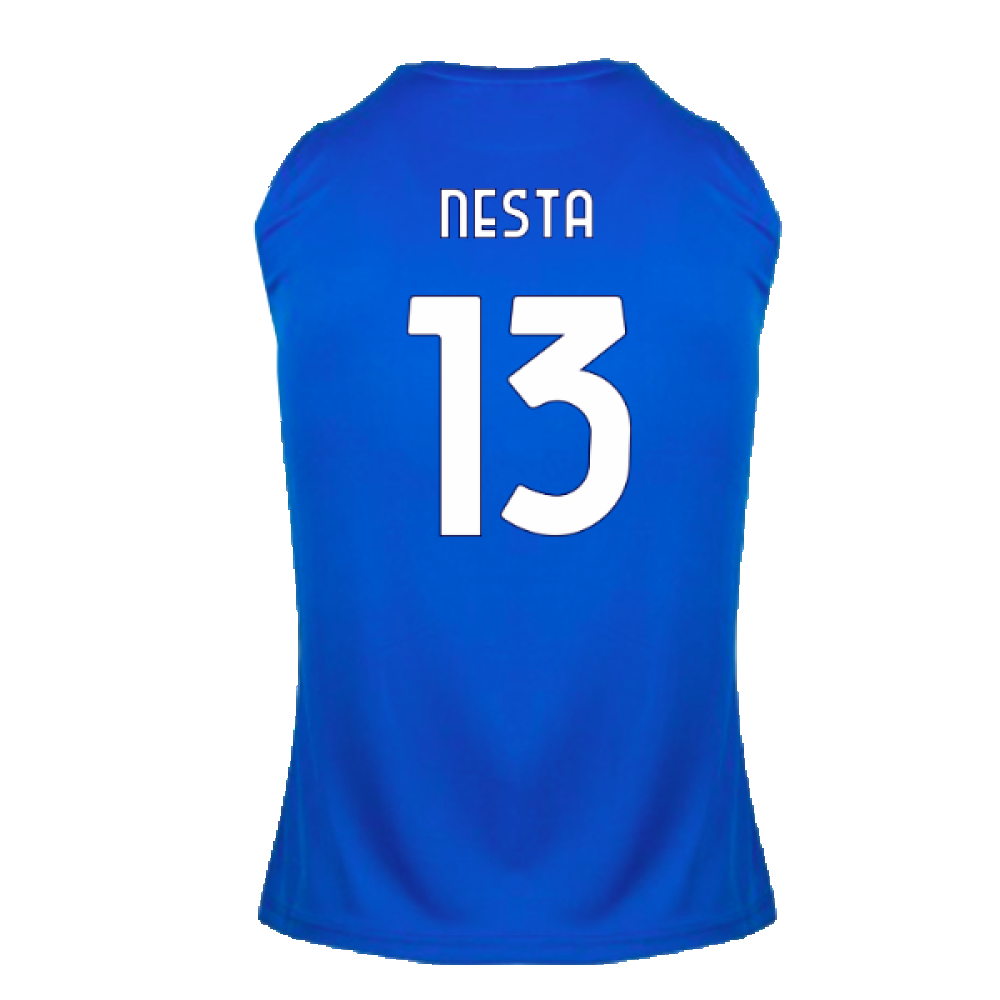 2024-2025 Lazio Graphic Sleeveless Training Shirt (Royal) (Nesta 13)