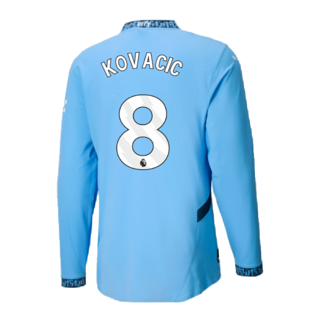 2024-2025 Man City Authentic Long Sleeve Home Shirt (Kovacic 8)