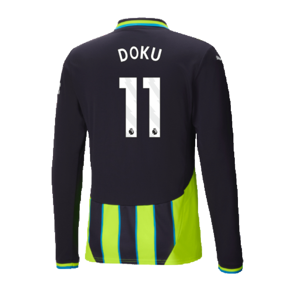 2024-2025 Man City Away Long Sleeve Authentic Shirt (Doku 11)