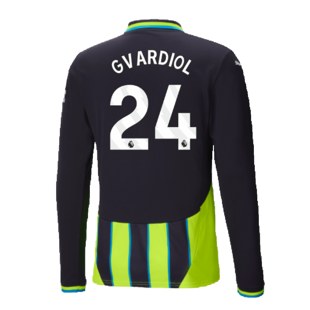 2024-2025 Man City Away Long Sleeve Authentic Shirt (Gvardiol 24)