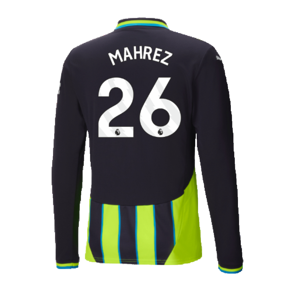 2024-2025 Man City Away Long Sleeve Authentic Shirt (Mahrez 26)