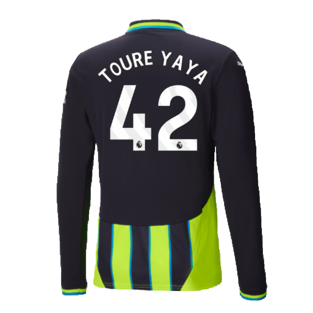 2024-2025 Man City Away Long Sleeve Authentic Shirt (Toure Yaya 42)