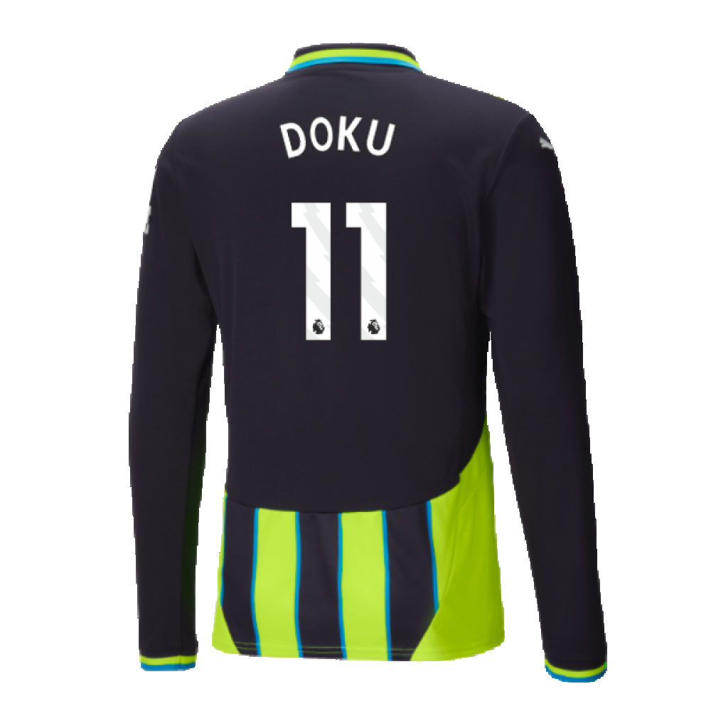 2024-2025 Man City Away Long Sleeve Shirt (Doku 11)