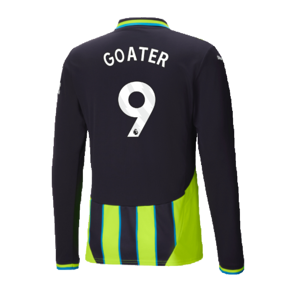 2024-2025 Man City Away Long Sleeve Shirt (Goater 9)