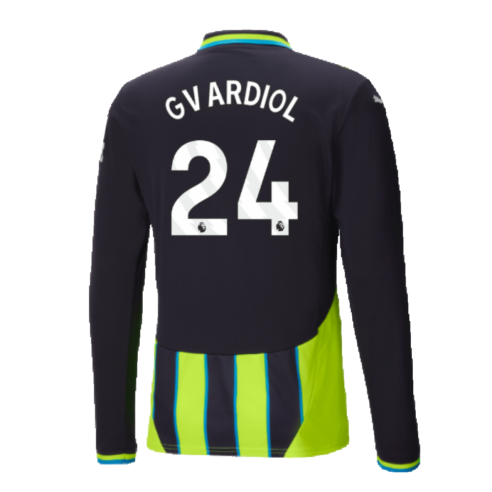 2024-2025 Man City Away Long Sleeve Shirt (Gvardiol 24)