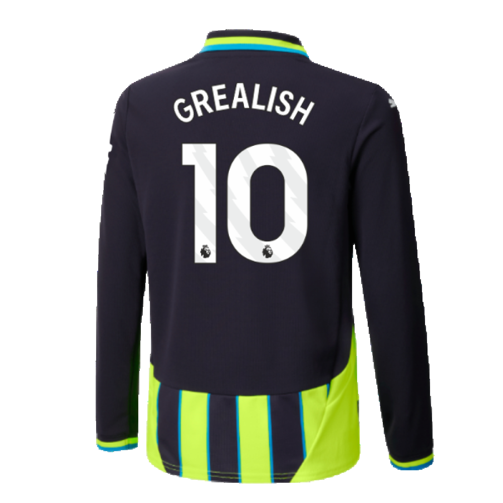 2024-2025 Man City Away Long Sleeve Shirt (Kids) (Grealish 10)