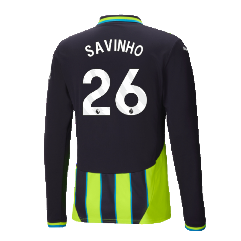 2024-2025 Man City Away Long Sleeve Shirt (Savinho 26)