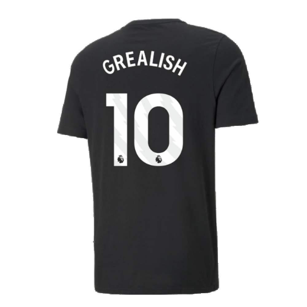 2024-2025 Man City ESS Tee (Black) (Grealish 10)