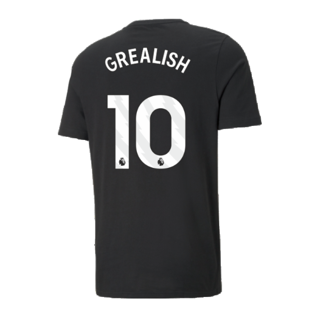 2024-2025 Man City ESS Tee (Black) (Grealish 10)