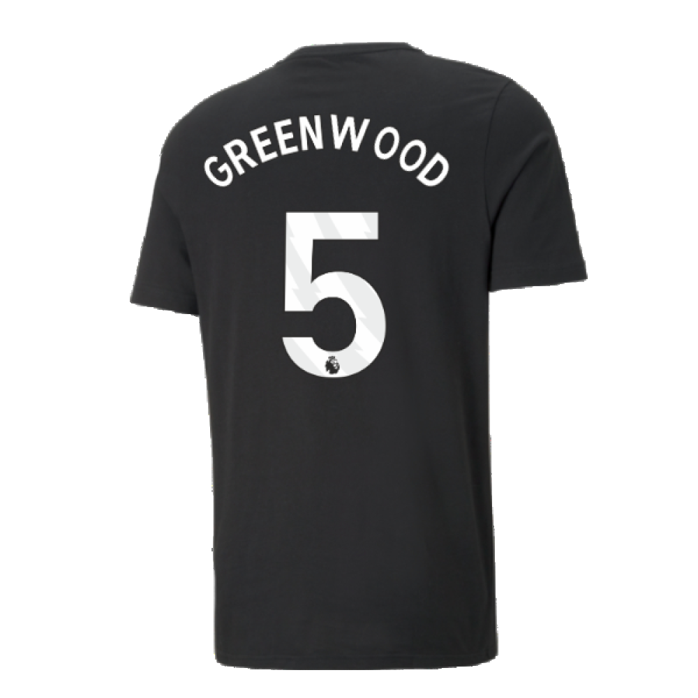 2024-2025 Man City ESS Tee (Black) (Greenwood 5)