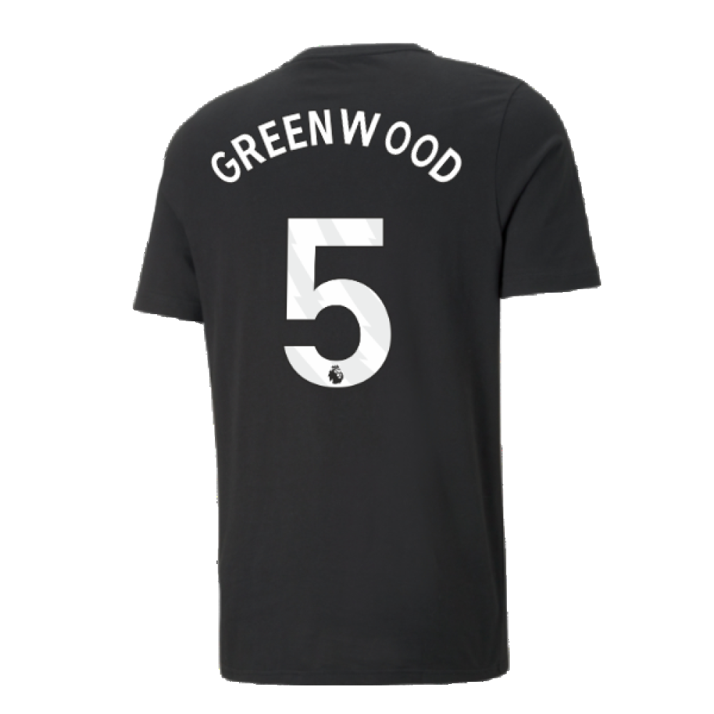 2024-2025 Man City ESS Tee (Black) (Greenwood 5)