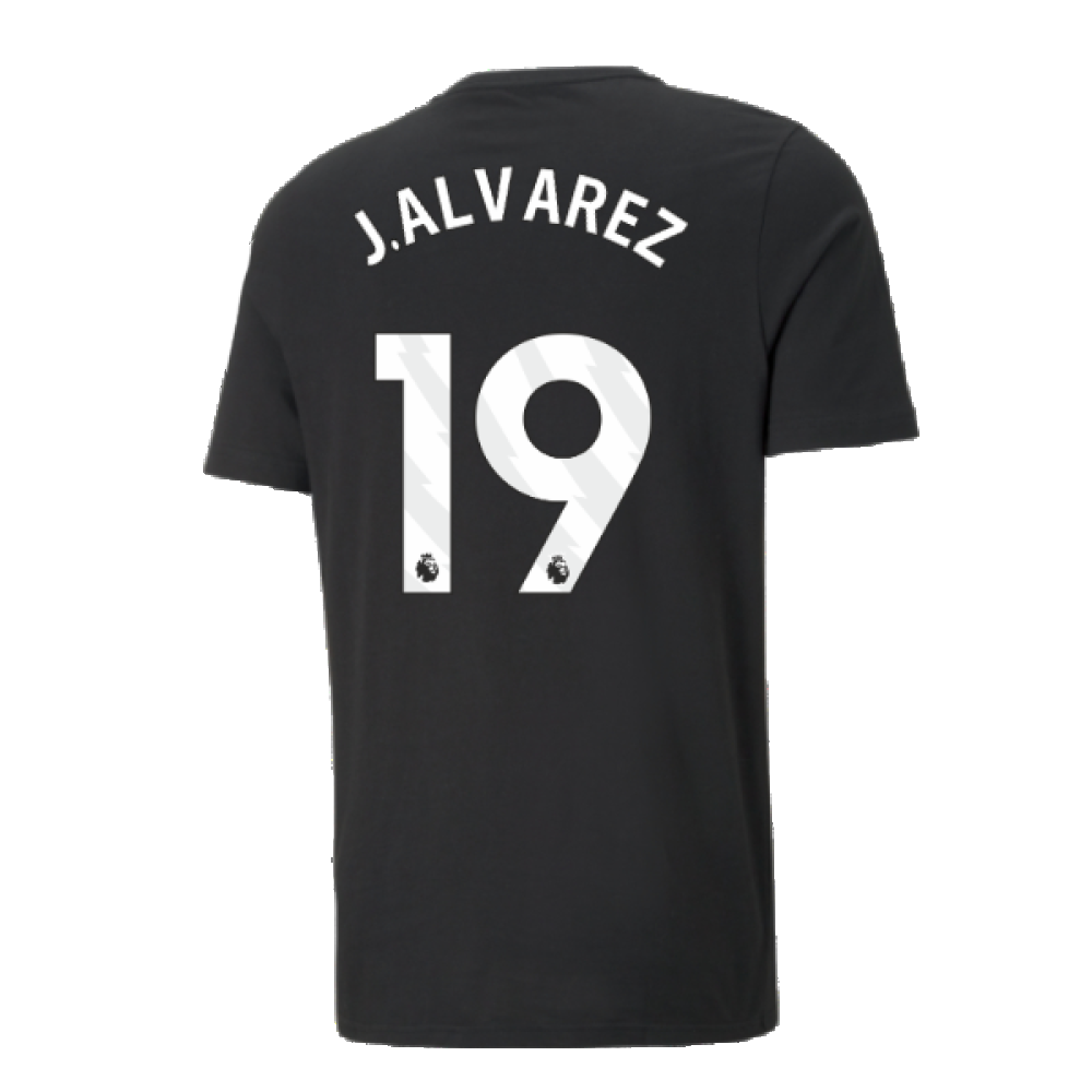 2024-2025 Man City ESS Tee (Black) (J.Alvarez 19)