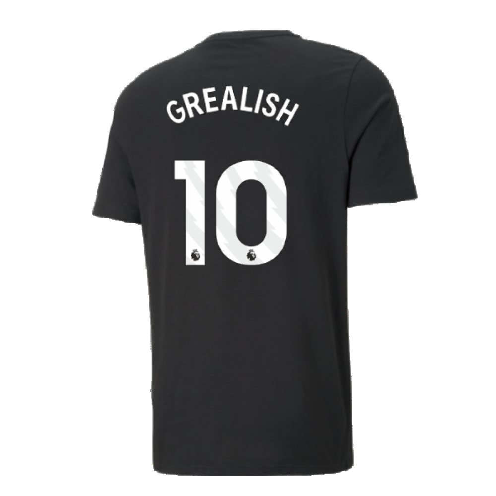 2024-2025 Man City ESS Tee (Black) - Kids (Grealish 10)