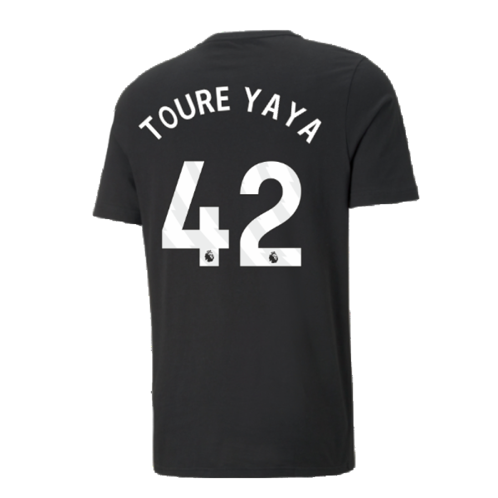 2024-2025 Man City ESS Tee (Black) - Kids (Toure Yaya 42)