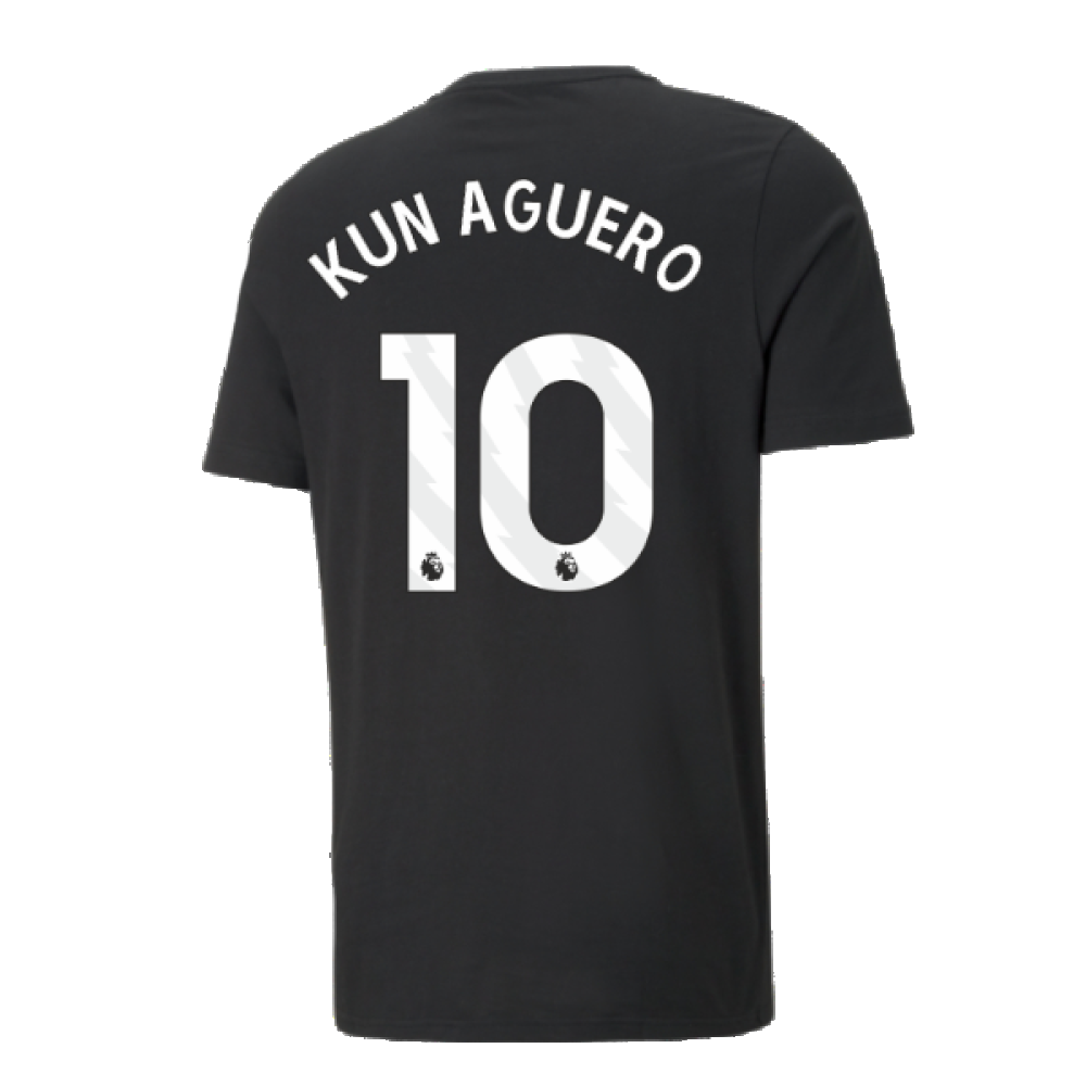 2024-2025 Man City ESS Tee (Black) (Kun Aguero 10)