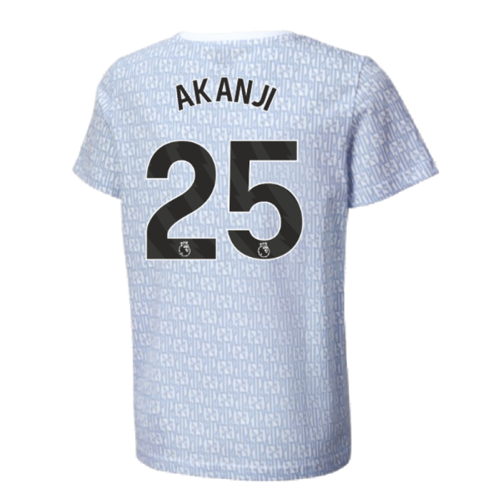 2024-2025 Man City ftblCulture Tee AOP (Light Blue) - Kids (Akanji 25)