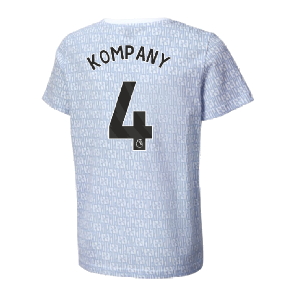 2024-2025 Man City ftblCulture Tee AOP (Light Blue) - Kids (Kompany 4)