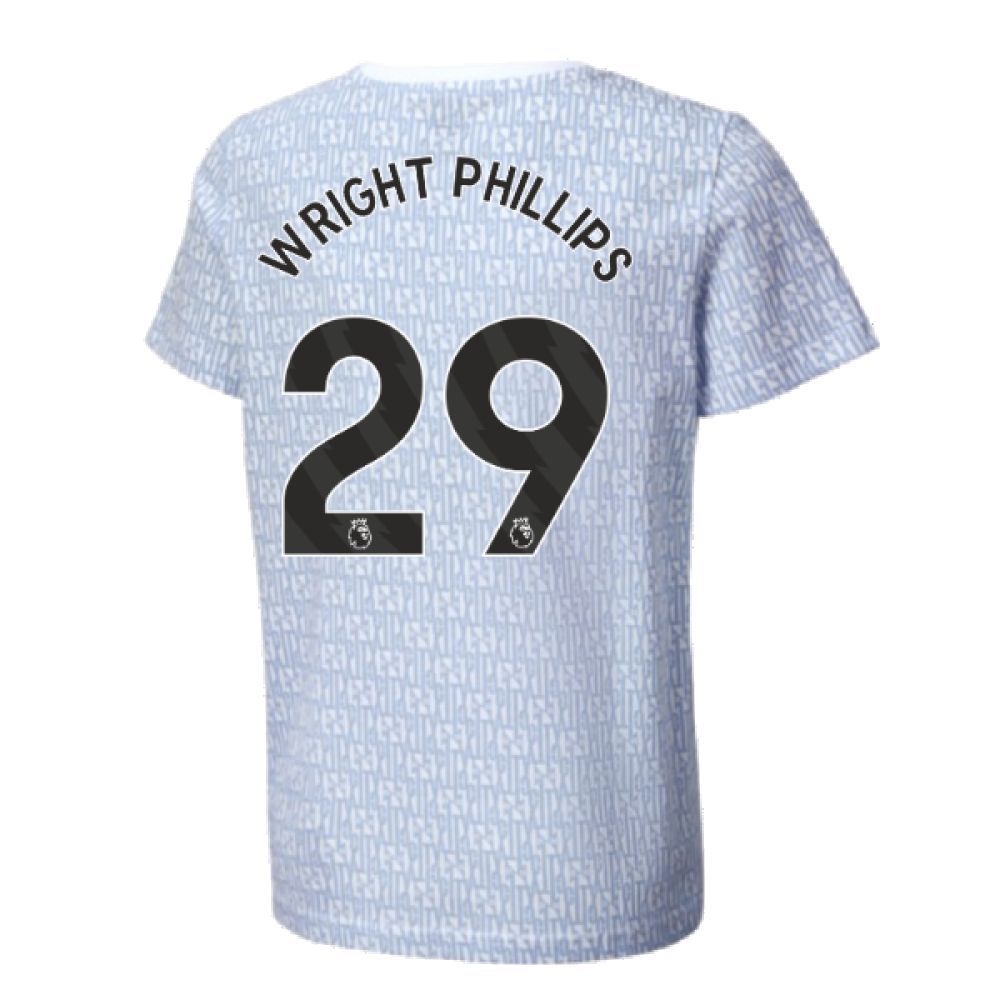 2024-2025 Man City ftblCulture Tee AOP (Light Blue) - Kids (Wright Phillips 29)