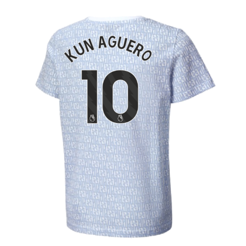 2024-2025 Man City ftblCulture Tee AOP (Light Blue) (Kun Aguero 10)