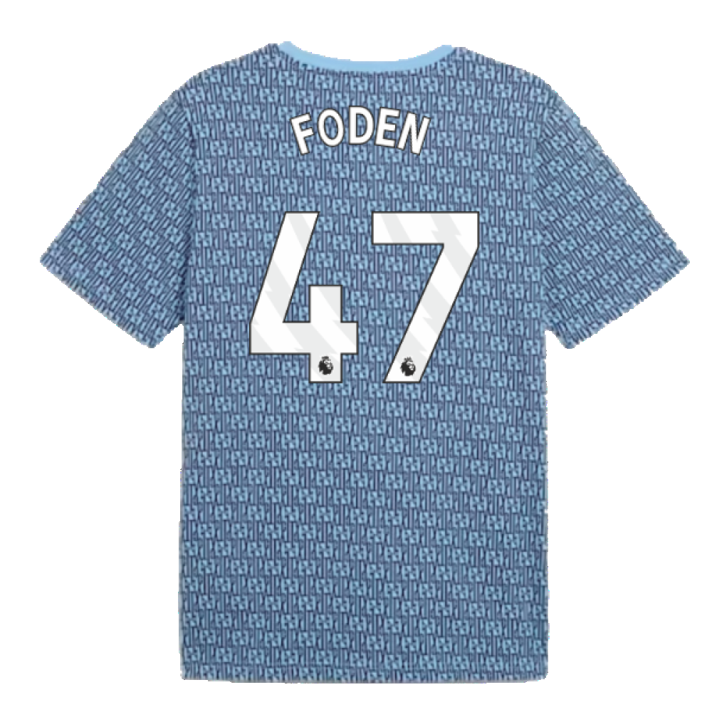 2024-2025 Man City ftblCulture Tee AOP (Navy) (Foden 47)