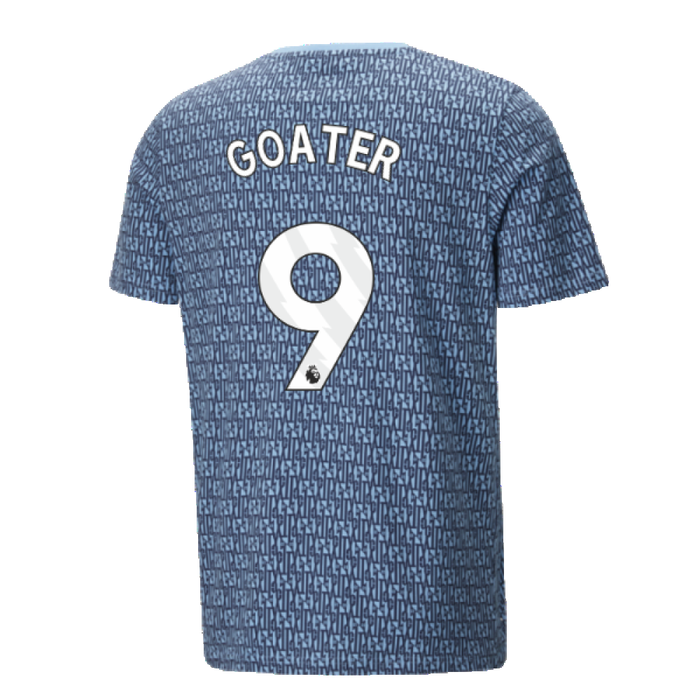 2024-2025 Man City ftblCulture Tee AOP (Navy) - Kids (Goater 9)