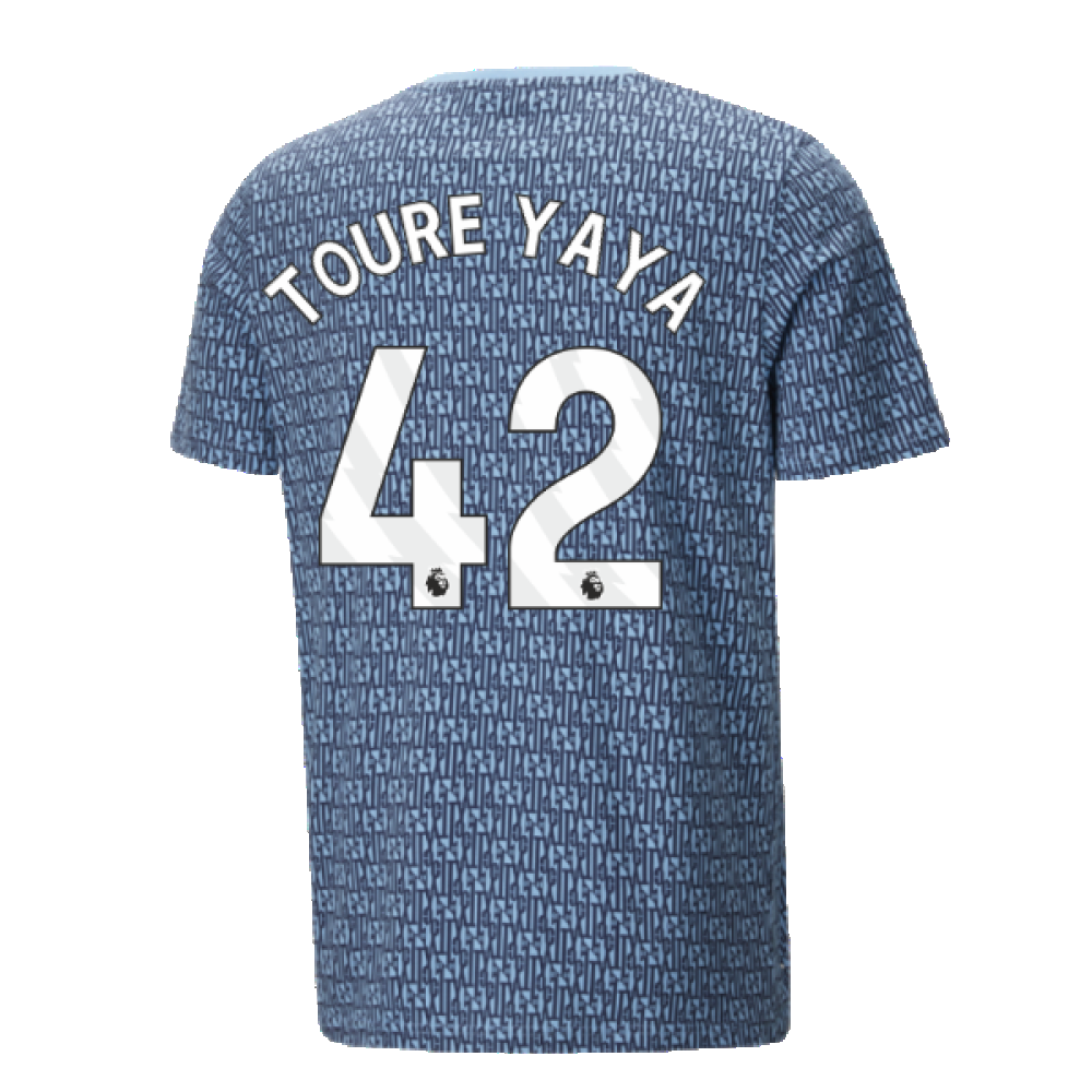 2024-2025 Man City ftblCulture Tee AOP (Navy) - Kids (Toure Yaya 42)