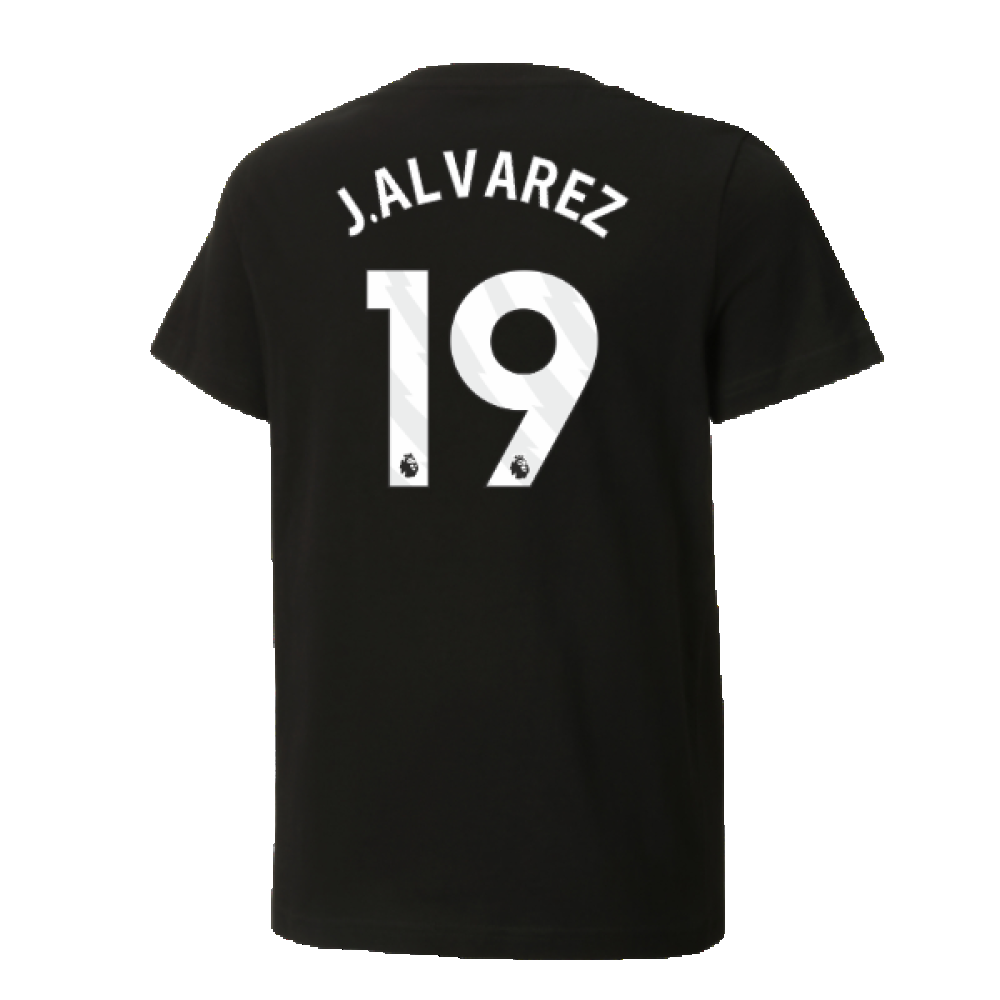 2024-2025 Man City ftblCulture Tee (Black) (J.Alvarez 19)