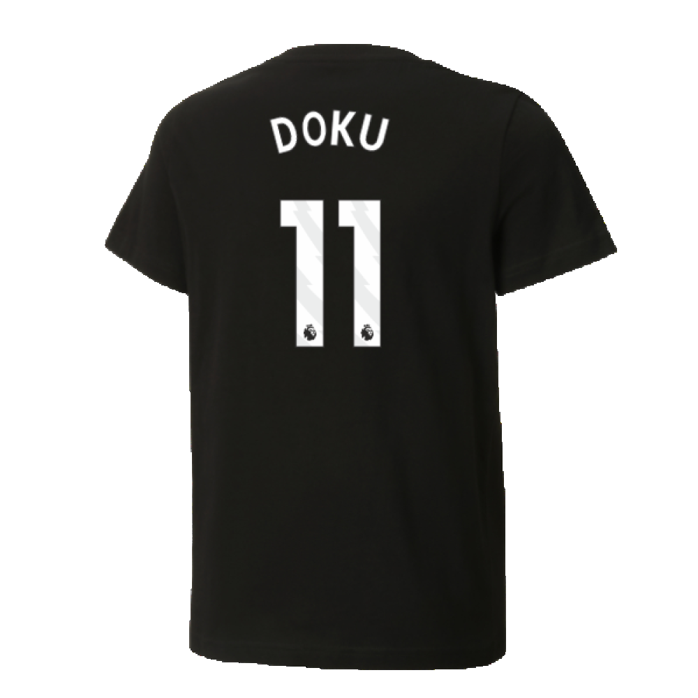 2024-2025 Man City ftblCulture Tee (Black) - Kids (Doku 11)