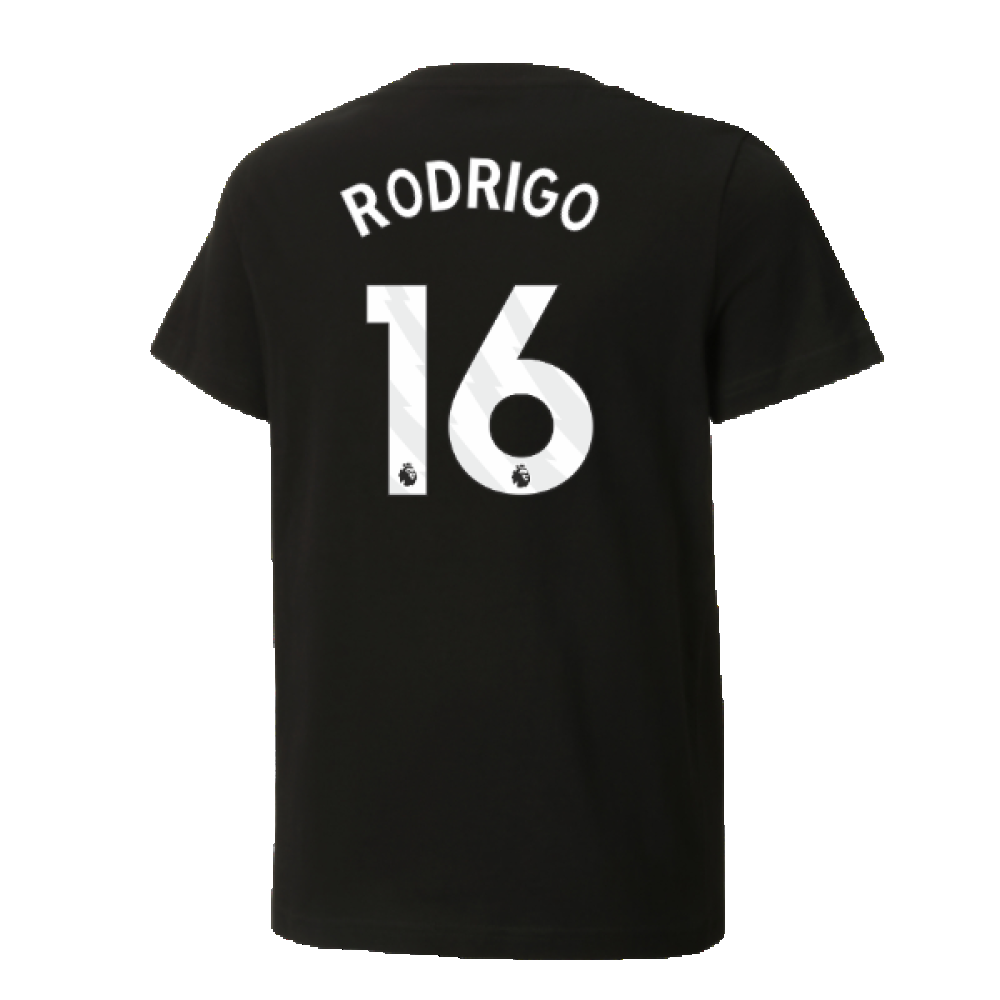 2024-2025 Man City ftblCulture Tee (Black) - Kids (Rodrigo 16)