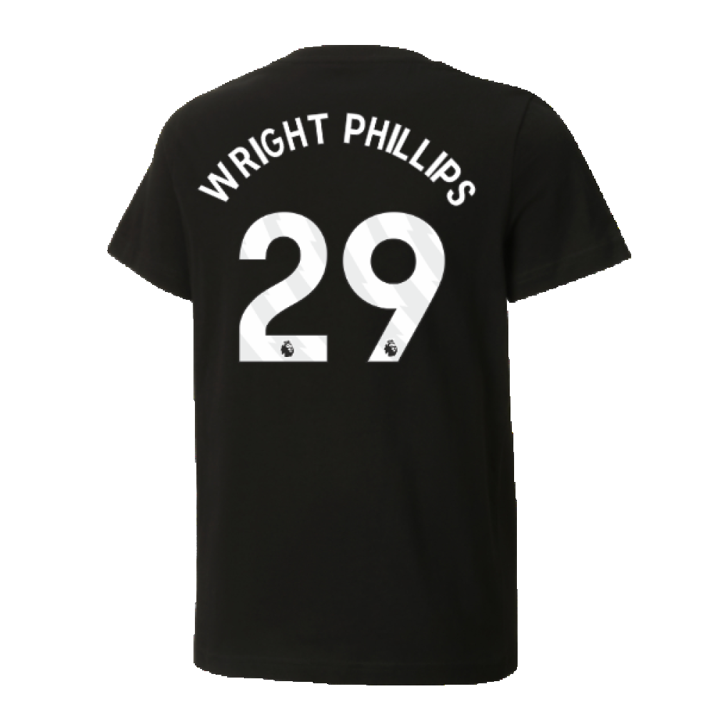 2024-2025 Man City ftblCulture Tee (Black) - Kids (Wright Phillips 29)