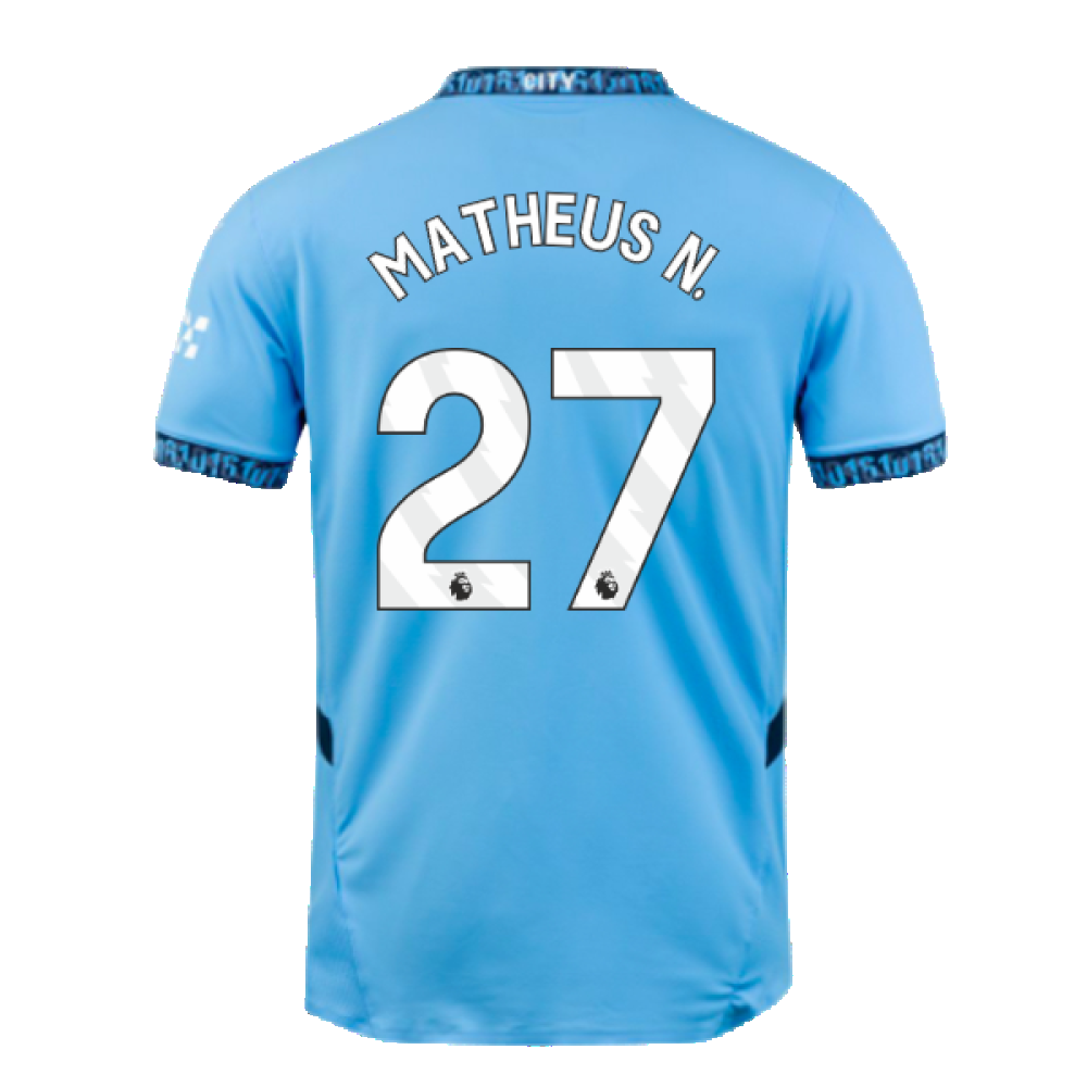 2024-2025 Man City Home Authentic Shirt (Matheus N. 27)