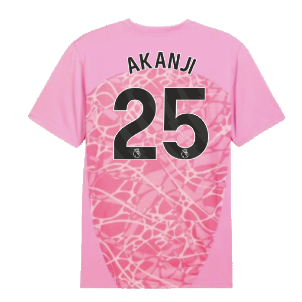 2024-2025 Man City Pre-Match Shirt (Pink) (Akanji 25)