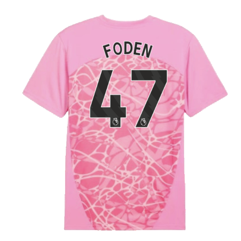 2024-2025 Man City Pre-Match Shirt (Pink) (Foden 47)